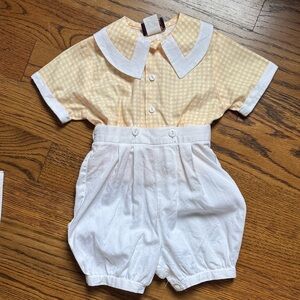 Neiman Marcus Yellow Gingham Romper 24 months 2t